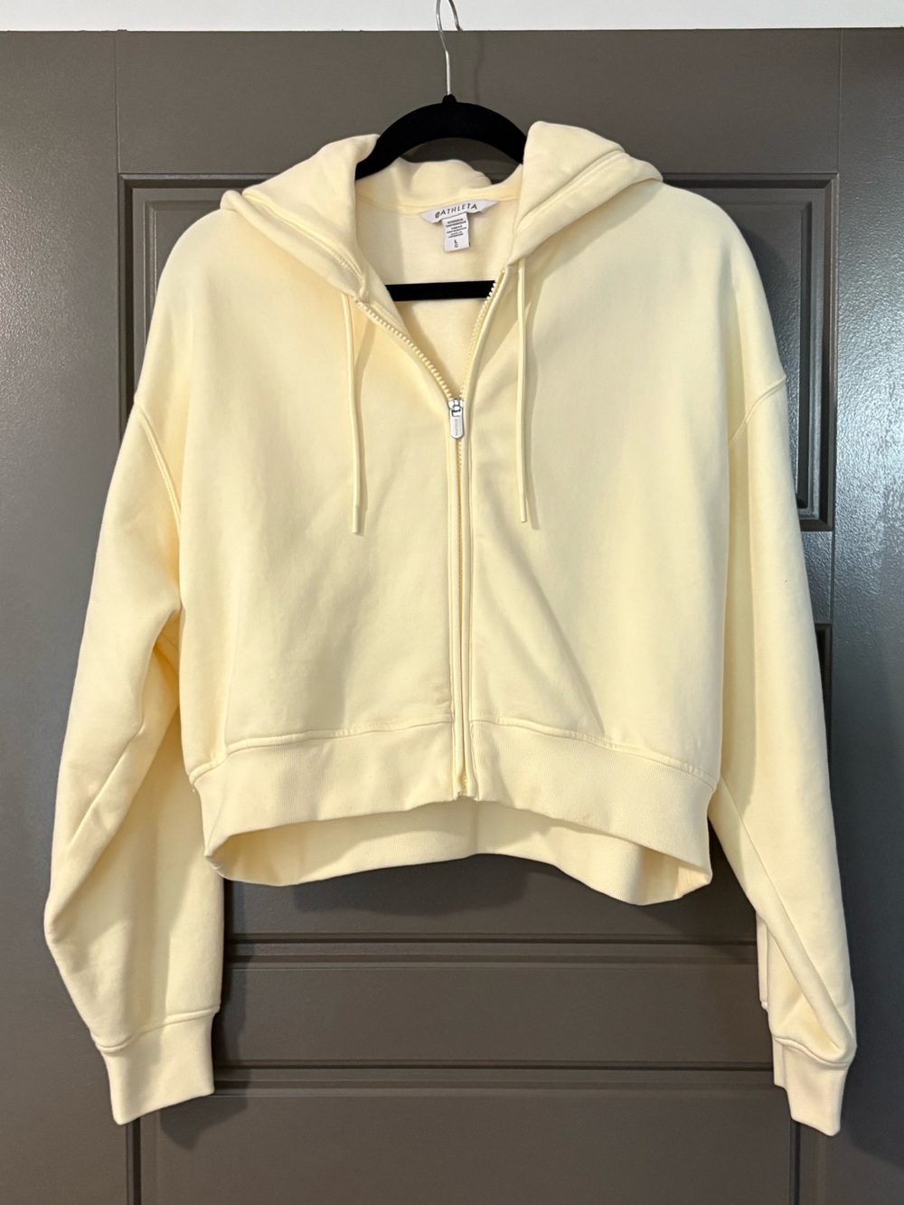 Athleta Forever Fleece Crop Full Zip in Glow